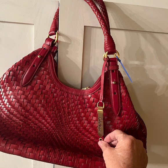 Cole Haan Crimson Woven Leather Shoulder Bag - Picture 1 of 2